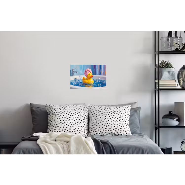 Creatief - Badeend - Kleurrijk Muursticker klein -slaapkamer