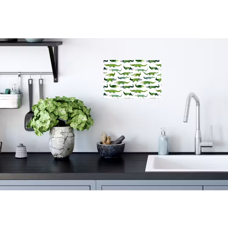 krokodillen - Speels - Groen Muursticker klein 286 -keuken