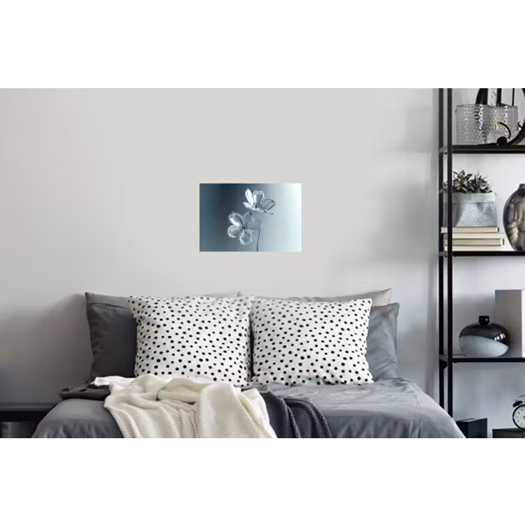 Kristal - Bloemen - Grijs Muursticker klein -slaapkamer