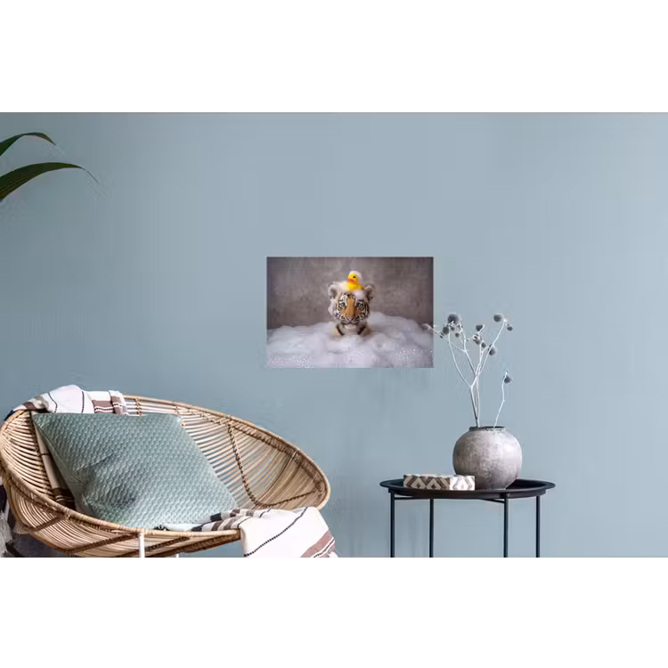 Welpje - Bad - Geel Muursticker klein -plant