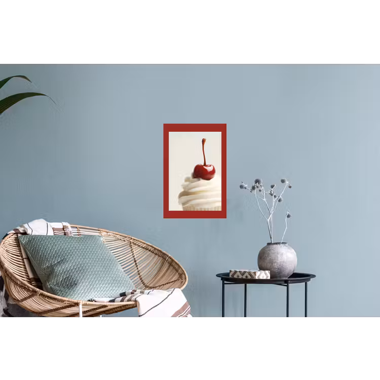 Cupcake - Kers - Rood Muursticker klein -plant