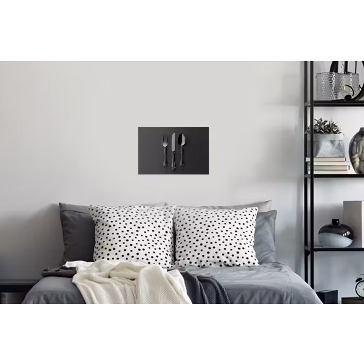 Bestek - Zwart Muursticker klein -slaapkamer