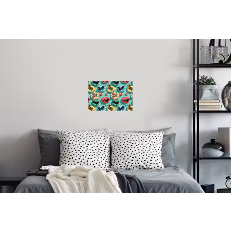 Teckels - Zwembad - Kleurrijk Muursticker klein 286 -slaapkamer
