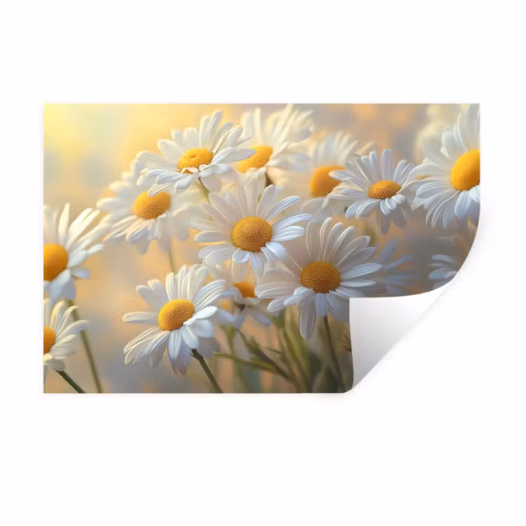Madeliefjes - Wit - Zonlicht Muursticker klein -3d