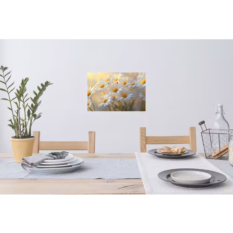 Madeliefjes - Wit - Zonlicht Muursticker klein -eettafel