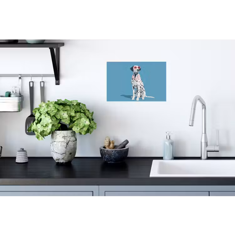 Dalmatiër - Zonnebril - Blauw Muursticker klein -keuken