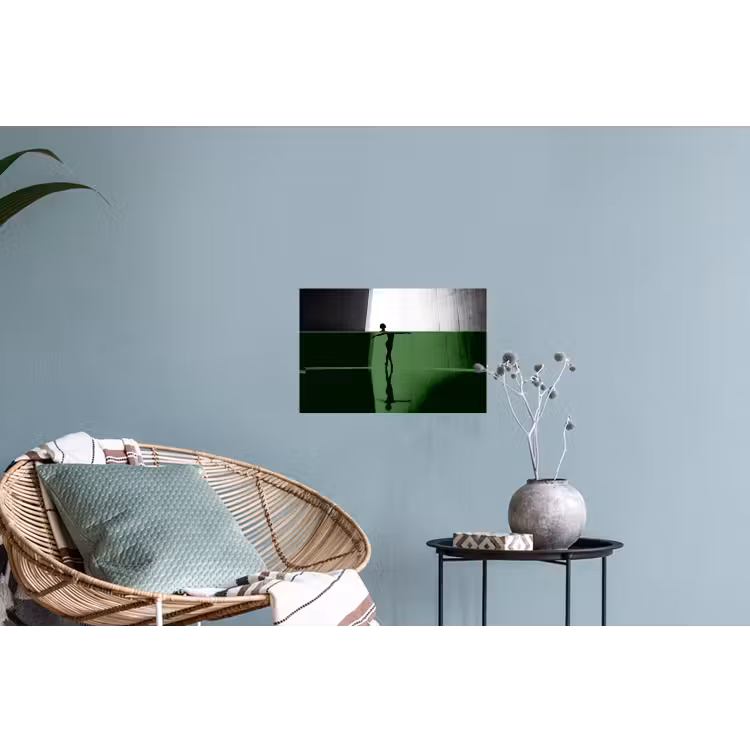 Danser - Silhouette - Kunst - Modern - Zwart-wit Muursticker klein -plant