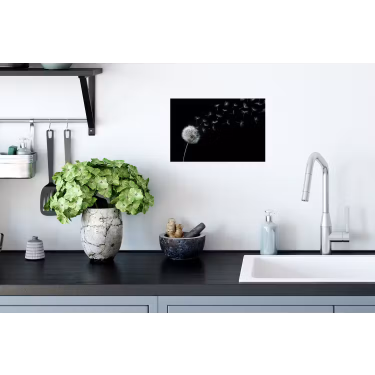 Paardenbloem - Zwart - Natuur Muursticker klein -keuken