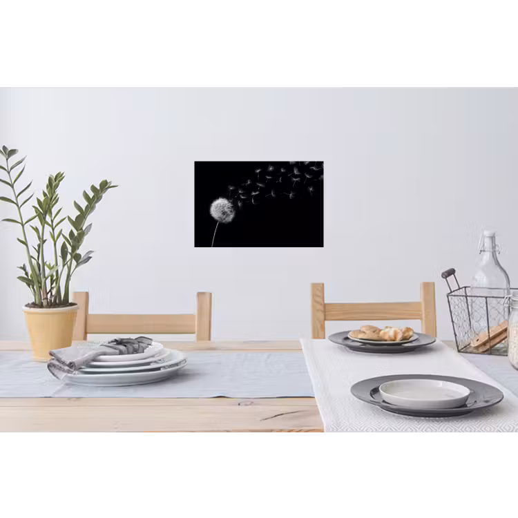 Paardenbloem - Zwart - Natuur Muursticker klein -eettafel