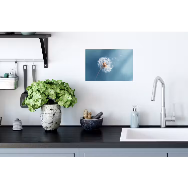 Paardenbloem - Wind - Blauw Muursticker klein -keuken