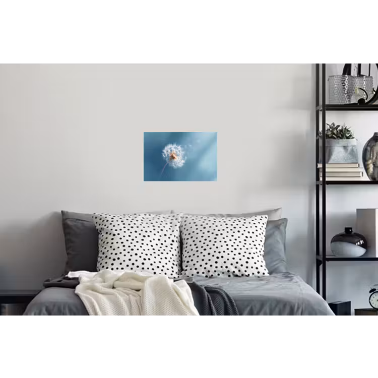 Paardenbloem - Wind - Blauw Muursticker klein -slaapkamer