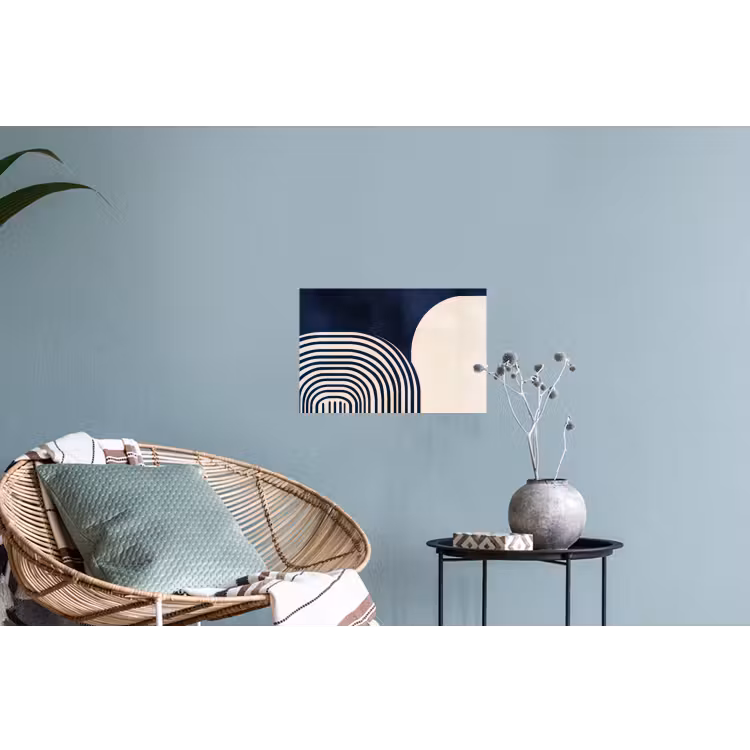 Donkerblauw - Abstract - Lijnen Muursticker klein -plant