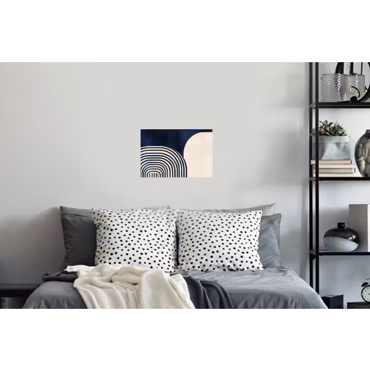 Donkerblauw - Abstract - Lijnen Muursticker klein -slaapkamer