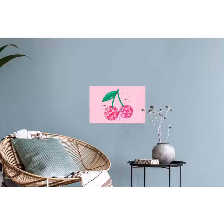 Decoratie - Disco-bal - Feest - Roze Muursticker klein -plant