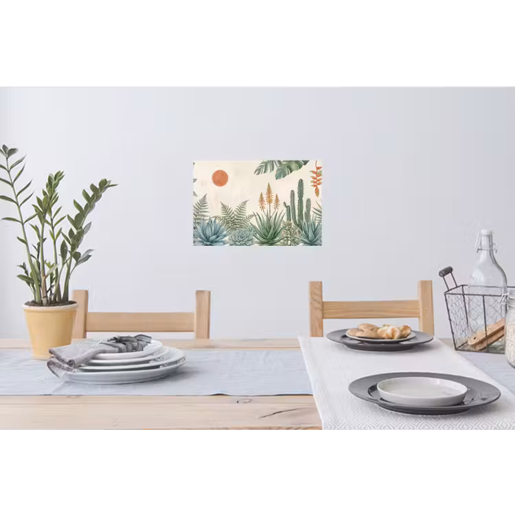 Woestijn - Planten - Groen Muursticker klein -eettafel