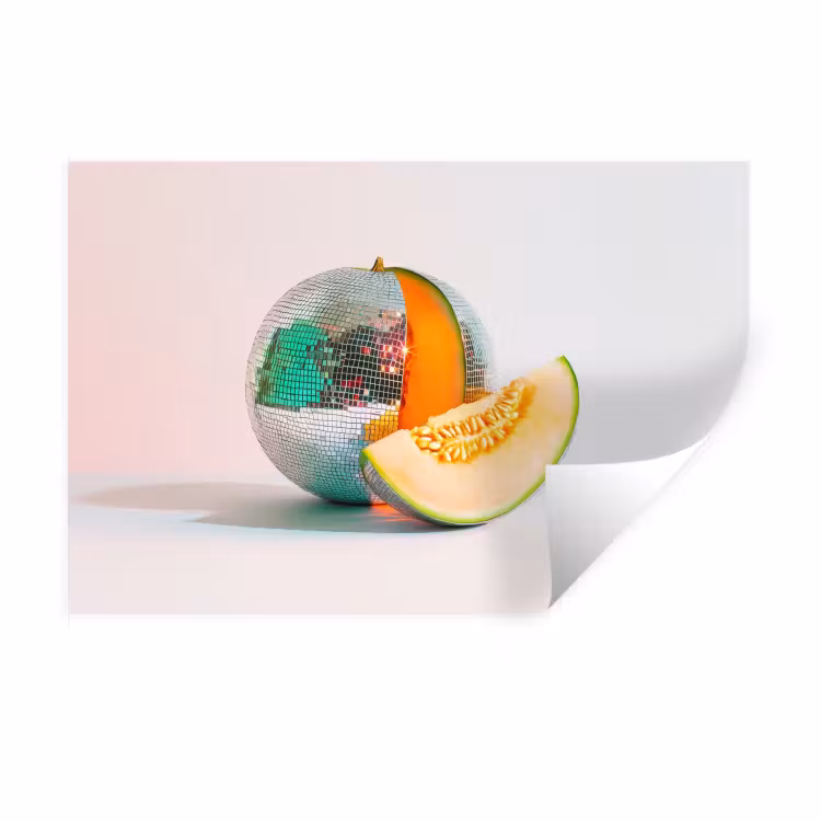 Disco - Discobal - Meloen - Pastel Muursticker klein -3d