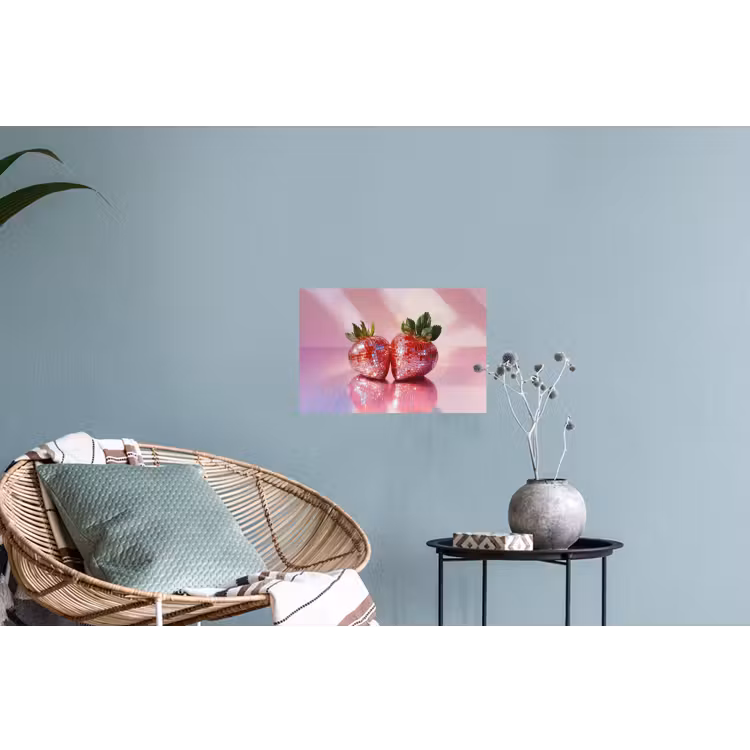 Disco - Fruit - Glitter - Strawberry Muursticker klein -plant