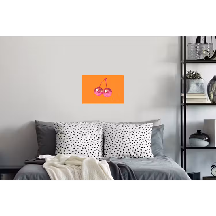 Discoballen - Kers - Spiegels - Roze Muursticker klein -slaapkamer