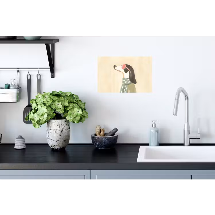 Hond - Zonnebril - Sjaal Muursticker klein -keuken