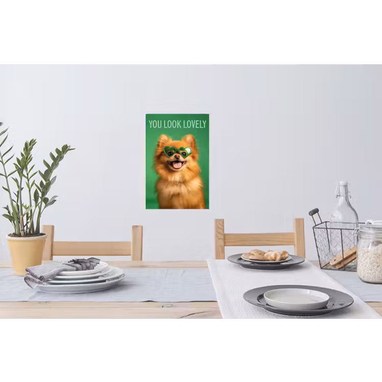 Hond - Zonnebril - Valentijn - Love Muursticker klein -eettafel
