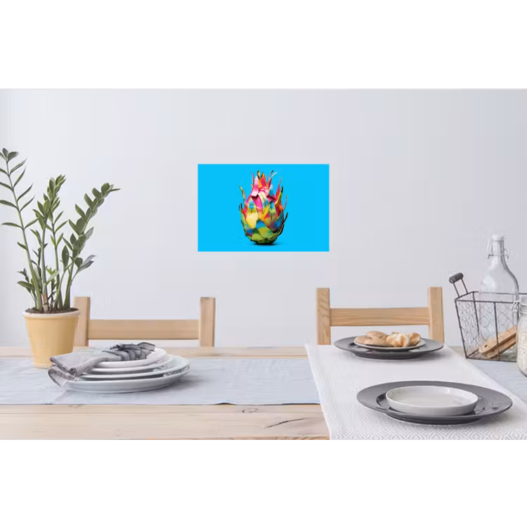 Drakenfruit - Blauw - Levendig Muursticker klein -eettafel