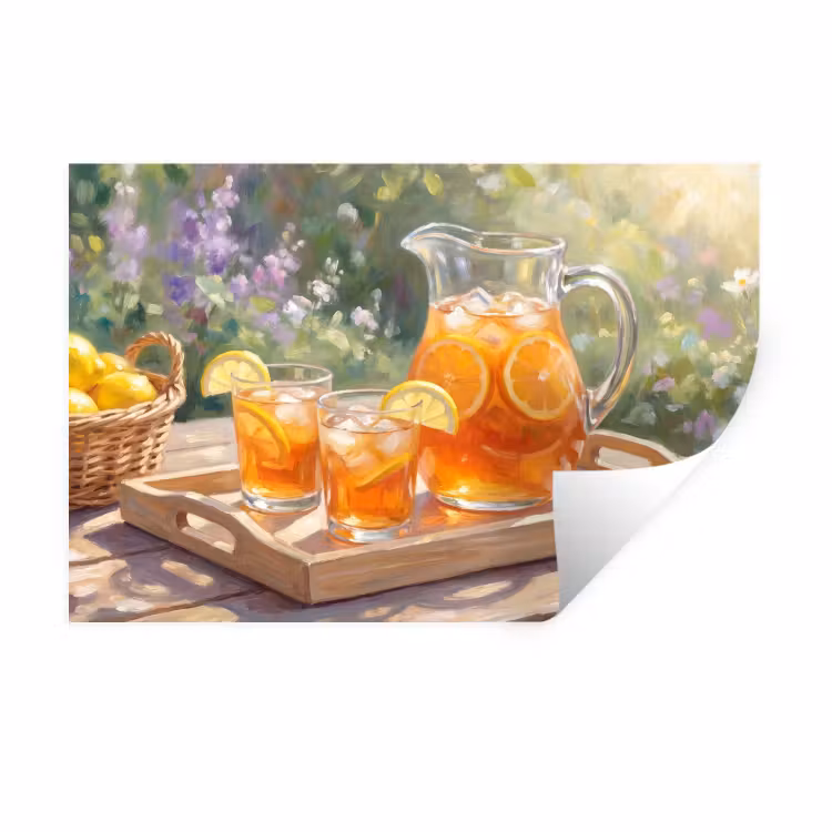 Drank - Citroen - Zomer - Tuin - Geel Muursticker klein -3d