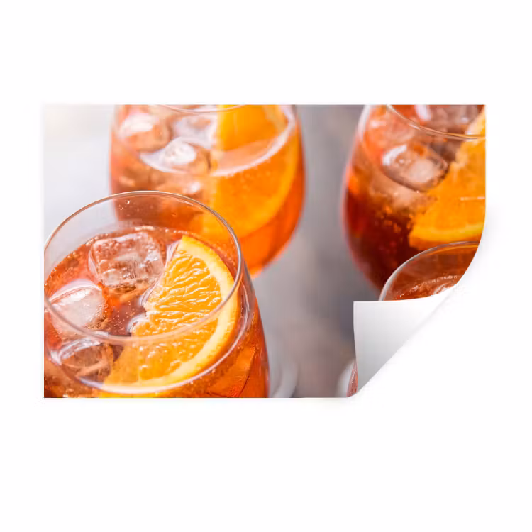 Drank - Sinaasappel - IJs - Zomer - Oranje Muursticker klein -3d