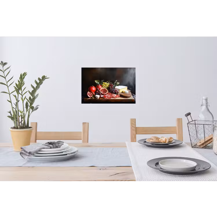 Borrelplank - Stilleven - Vintage Muursticker klein -eettafel
