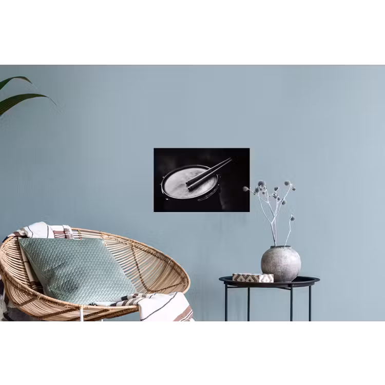 Trommel - Close-up - Drumstokken - Zwart Muursticker klein -plant