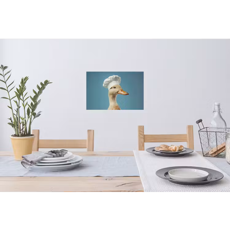 Eend - Koksmuts - Cute - Vogel Muursticker klein -eettafel