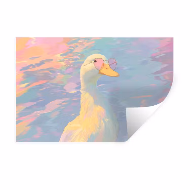Eend - Zonnebril - Water Muursticker klein -3d