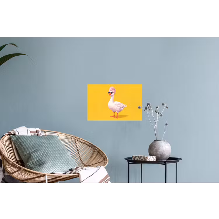 Eend - Zonnebril - Geel Muursticker klein -plant