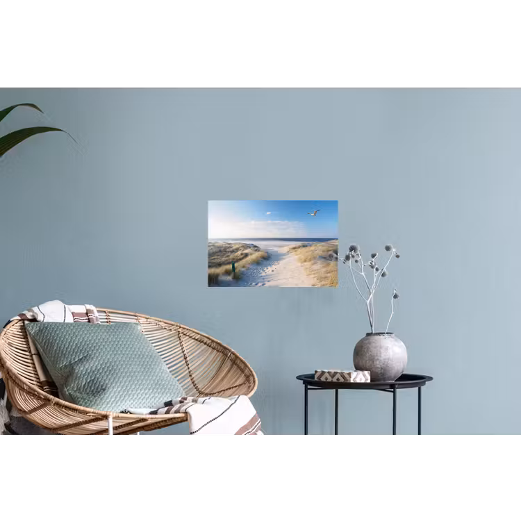 Duin - Meeuw - Strand - Zee - Zon Muursticker klein -plant