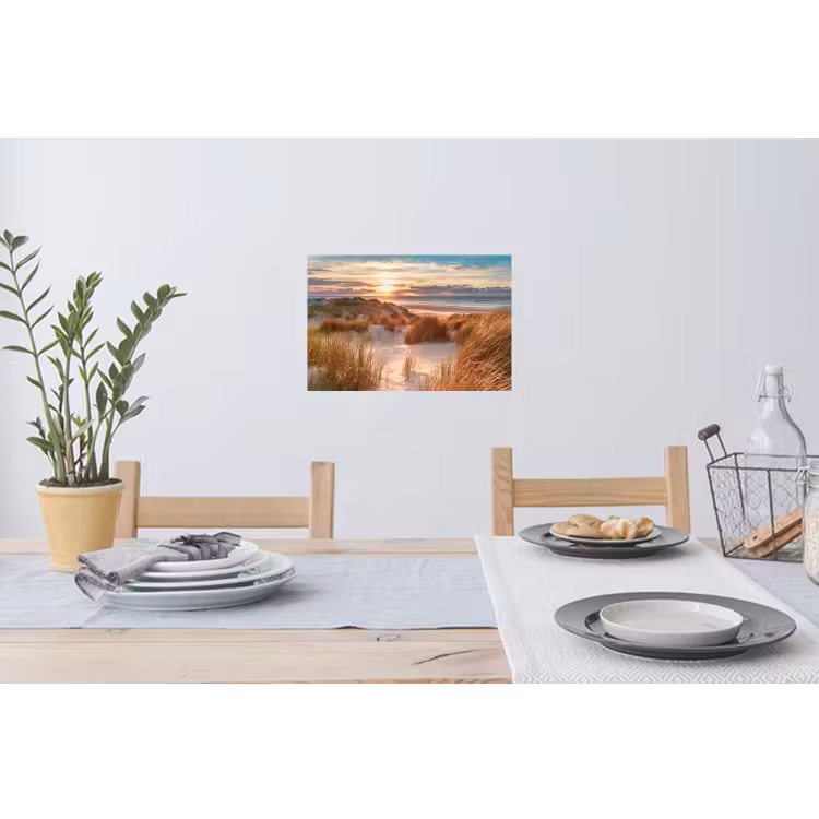 Duin - Planten - Zonsondergang - Strand - Zee Muursticker klein -eettafel