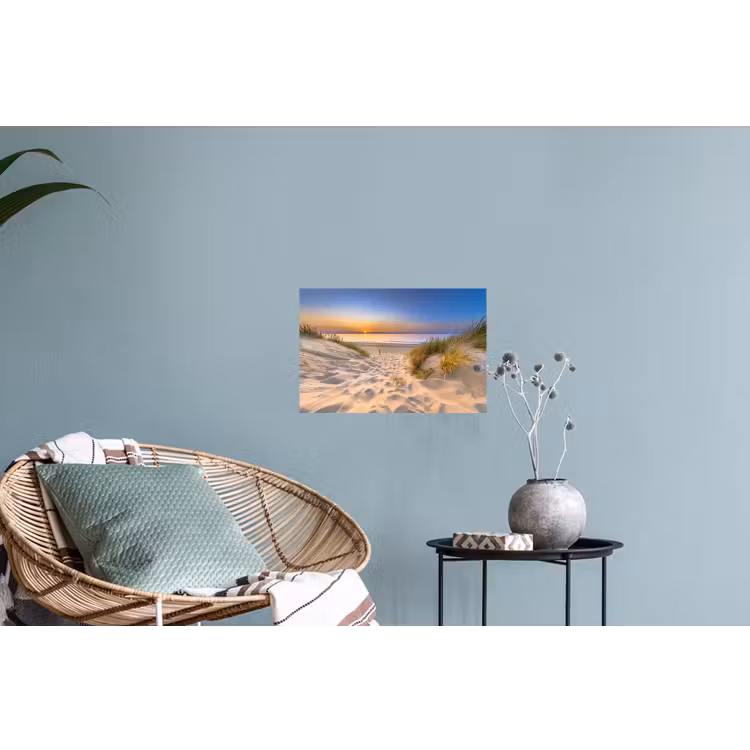 Duin - Zonsondergang - Horizon - Strand - Gras Muursticker klein -plant