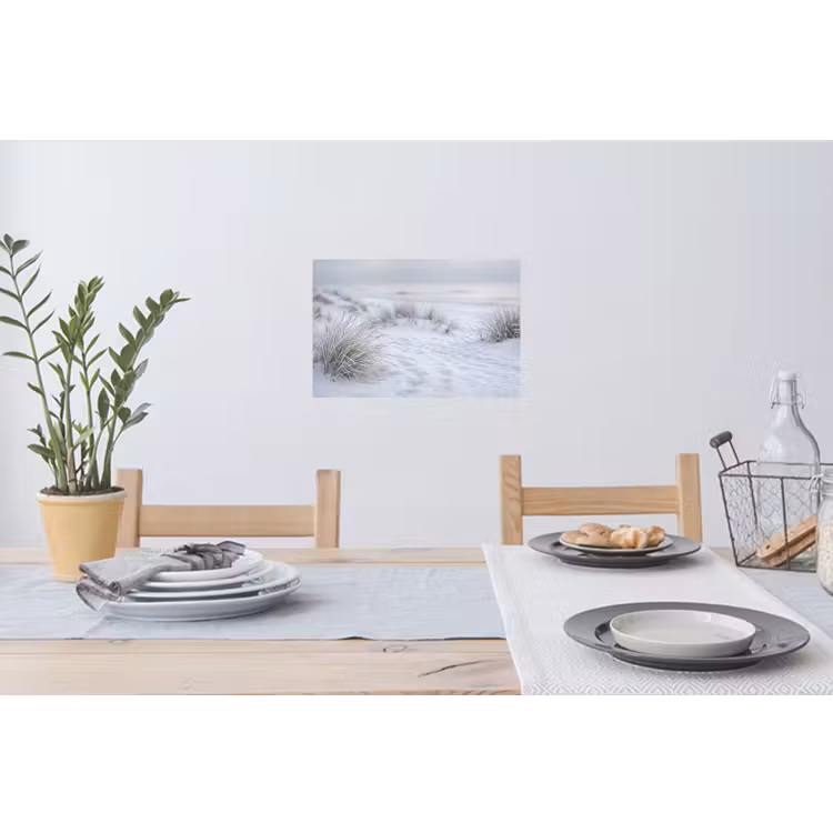 Duinen - Sneeuw - Strand - Winter - Serene Muursticker klein -eettafel