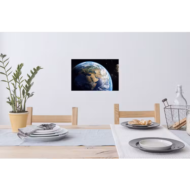 Aarde - Ruimte - Blauw - Groen Muursticker klein -eettafel