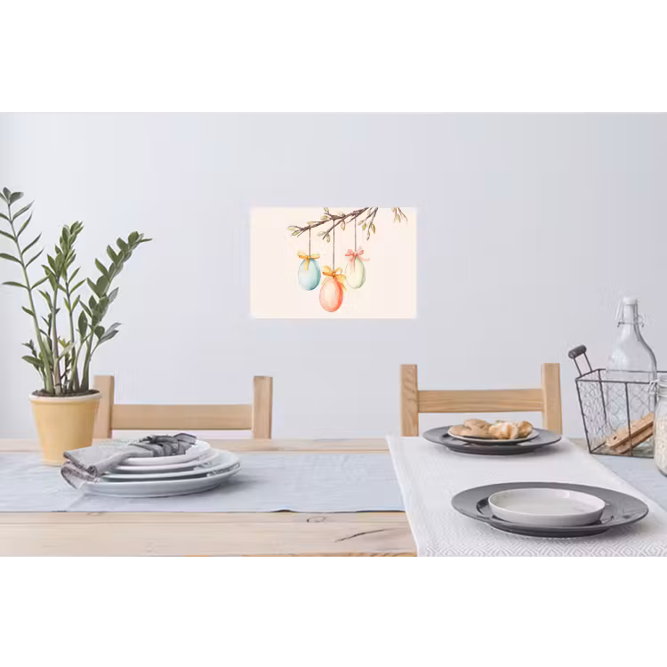 Paastak - Strikje - Eieren Muursticker klein -eettafel