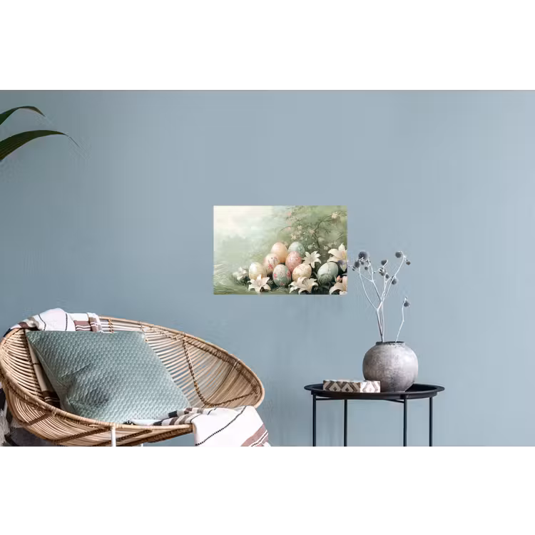 Paaseieren - Pasteltinten - Bloemen Muursticker klein -plant