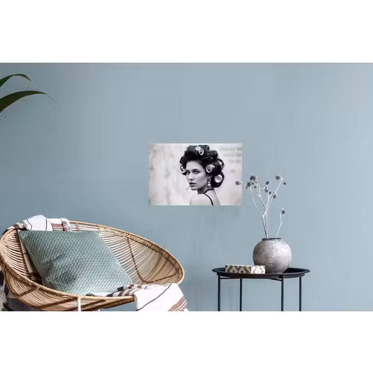 Edgy - Vrouw - Zwart - Wit Muursticker klein -plant