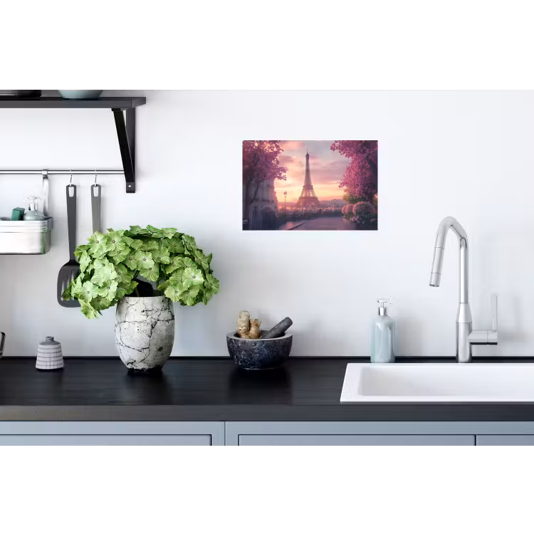 Eiffeltoren - Parijs - Roze Muursticker klein -keuken