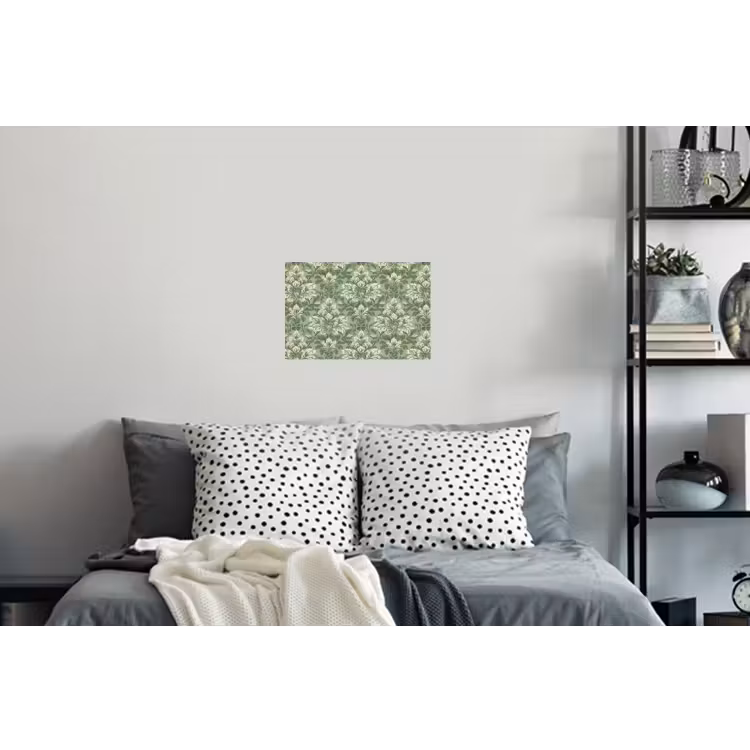 Sierlijk - Lichtgroen - Planten - Patroon - Getailleerd Muursticker klein 286 -slaapkamer