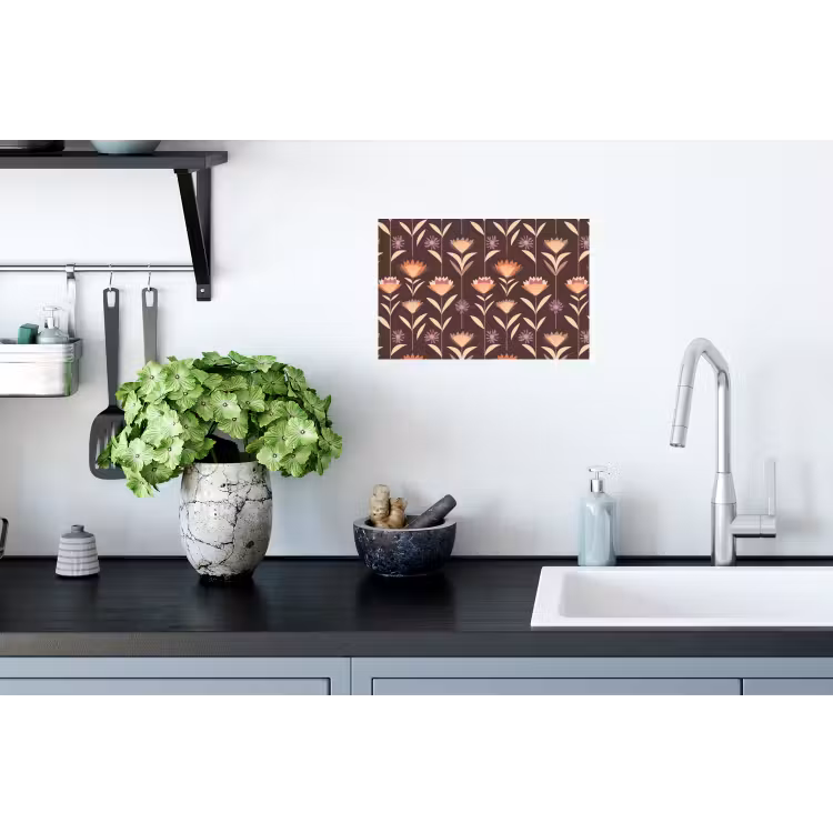 Elegant - Retro - Bruin Muursticker klein 286 -keuken