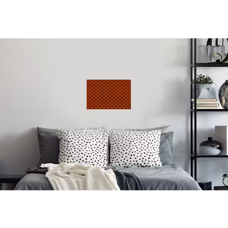 Waaiers - Art Deco - Botanisch - Roestbruin - Oranje Muursticker klein 286 -slaapkamer