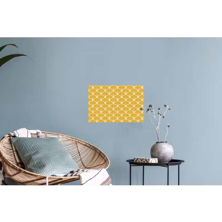 Waaiers - Art Deco - Retro - Okergeel Muursticker klein 286 -plant