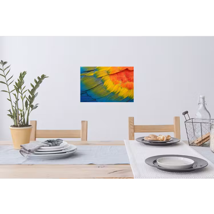 Veren - Ara - Kleurrijk Muursticker klein -eettafel