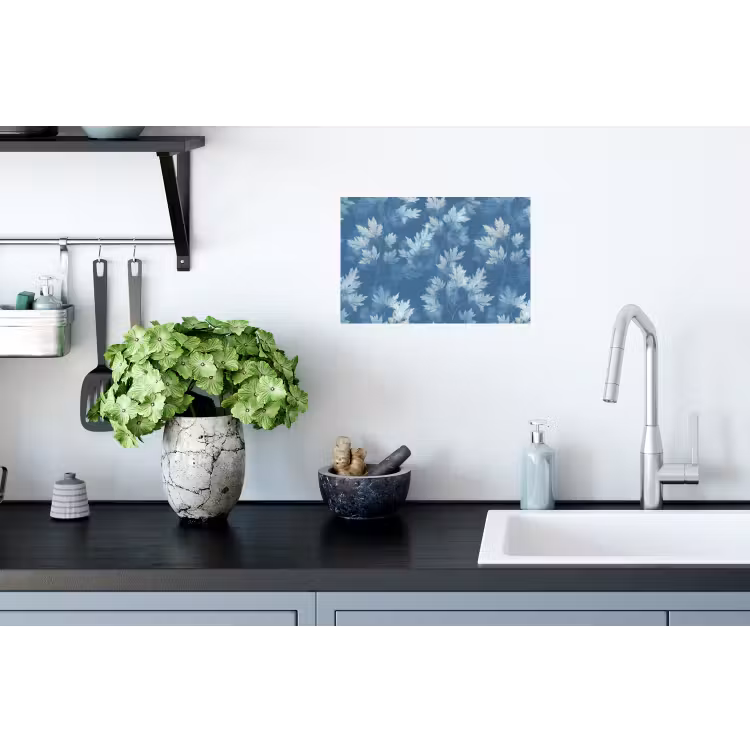 Varen - Botanisch - Patroon - Grijsblauw Muursticker klein 286 -keuken