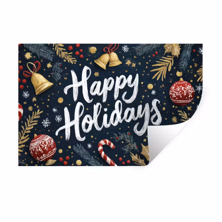 Feestelijk - Kerstgroet - Kleurrijk Muursticker klein -3d