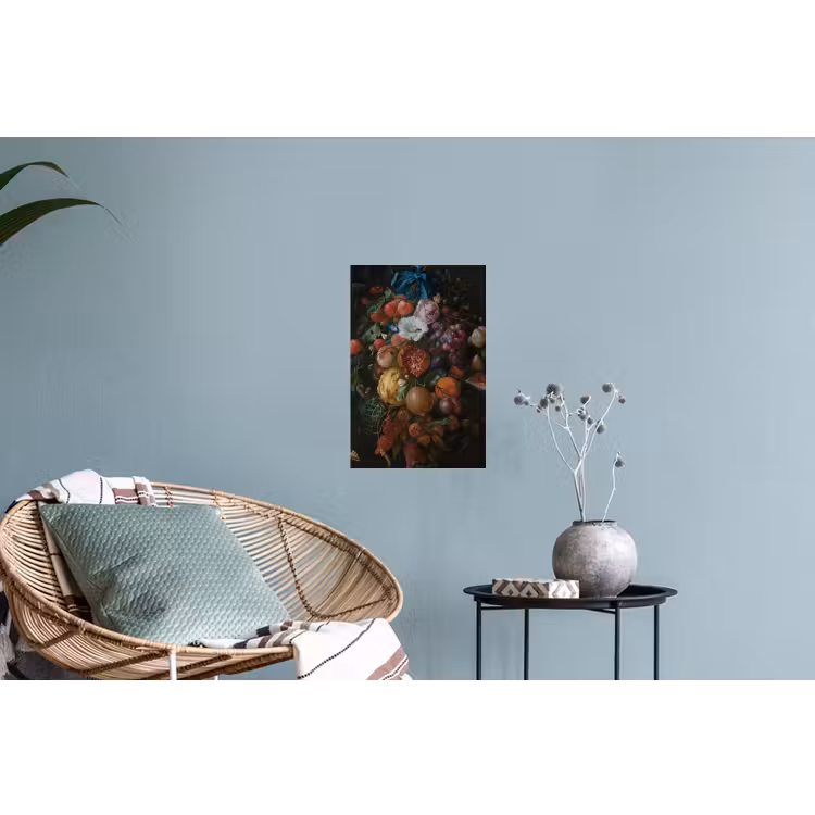 Festoen van vruchten en bloemen - Schilderij van Jan Davidsz. de Heem Muursticker klein -plant