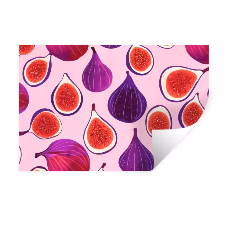Vijgen - Roze - Paars Muursticker klein -3d